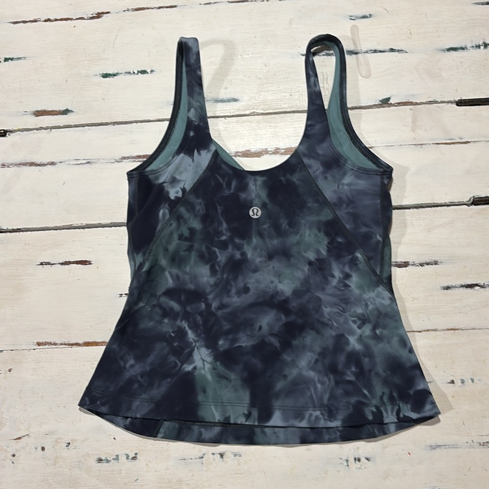 LULULEMON ALIGN TANK *WAIST DIAMOND DYE SILVER BLUE TIDEWATER TEAL GRAPHITE NWT - Picture 2 of 8